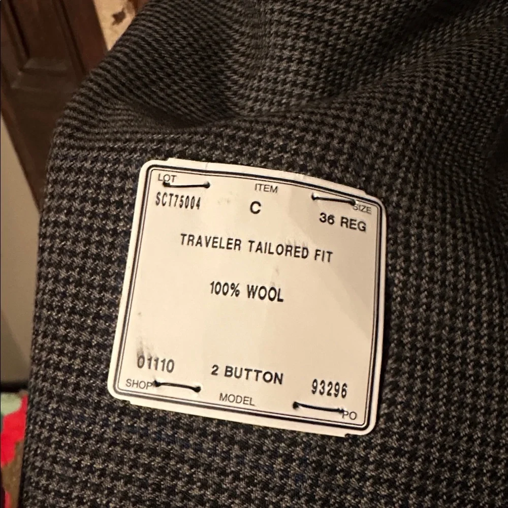 🚨Jos A. Bank Charcoal Wool Tailored Fit Sports Coat Travelers  NWT 36R